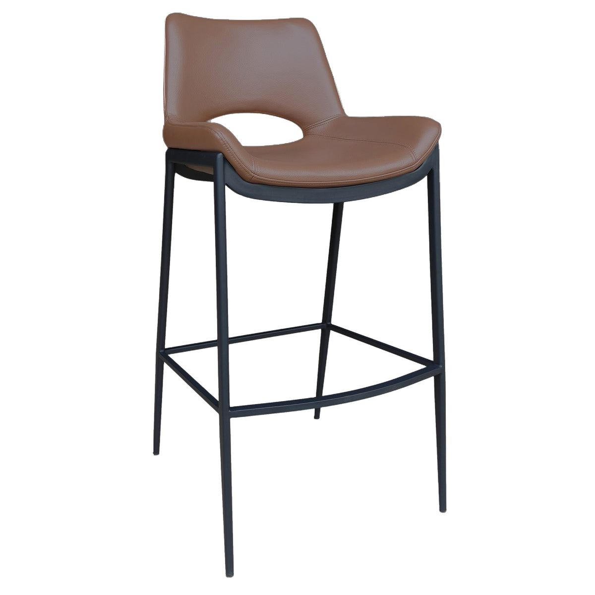 Icona 30" Bar Stool – Saddle and Black – 1