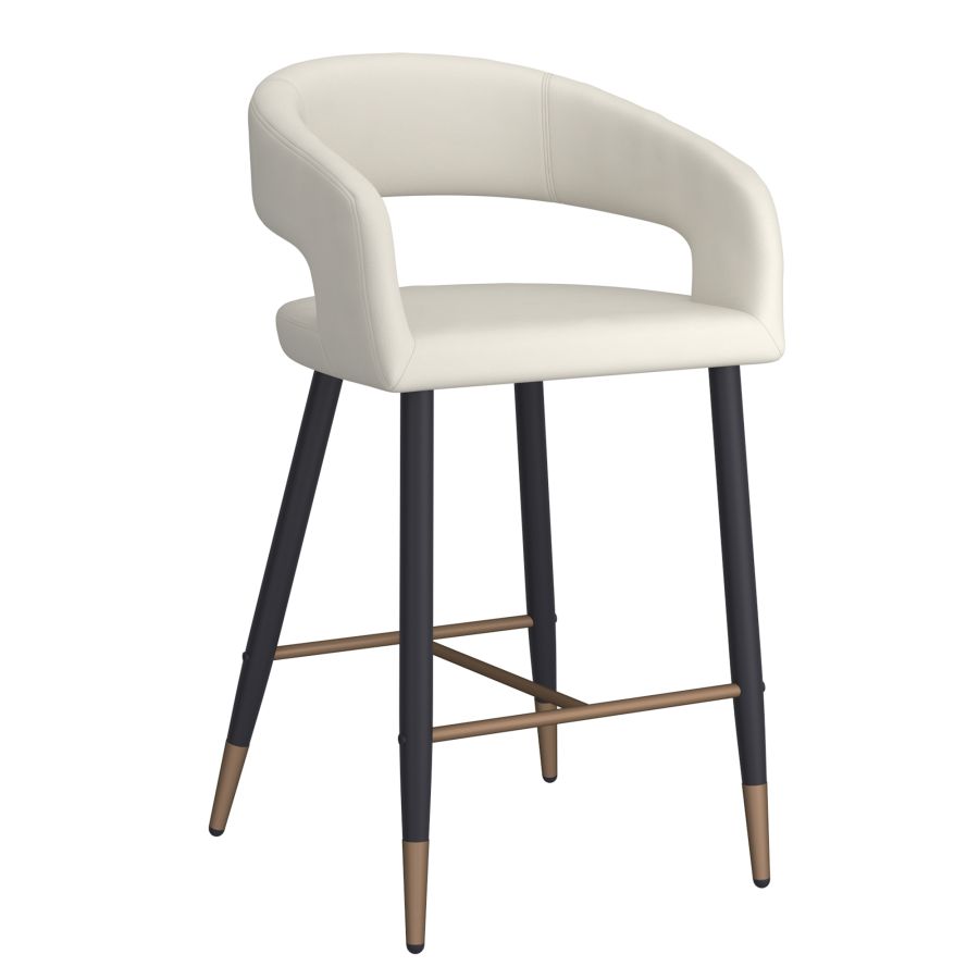 Crimson 26" Counter Stool, set of 2, in Beige and Black