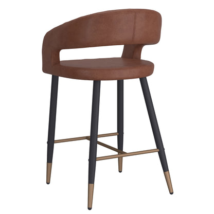Crimson 26" Counter Stool, Set of 2 in Saddle and Black