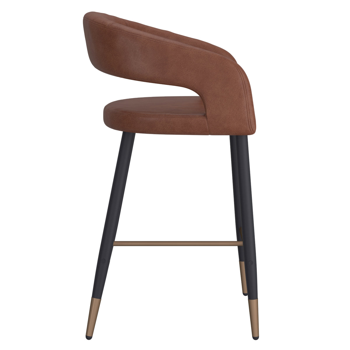 Crimson 26" Counter Stool, Set of 2 in Saddle and Black