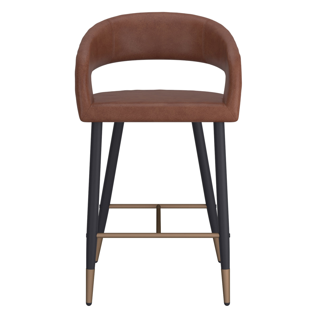 Crimson 26" Counter Stool, Set of 2 in Saddle and Black