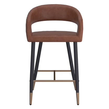 Crimson 26" Counter Stool, Set of 2 in Saddle and Black