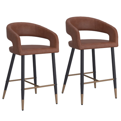 Crimson 26" Counter Stool, Set of 2 in Saddle and Black