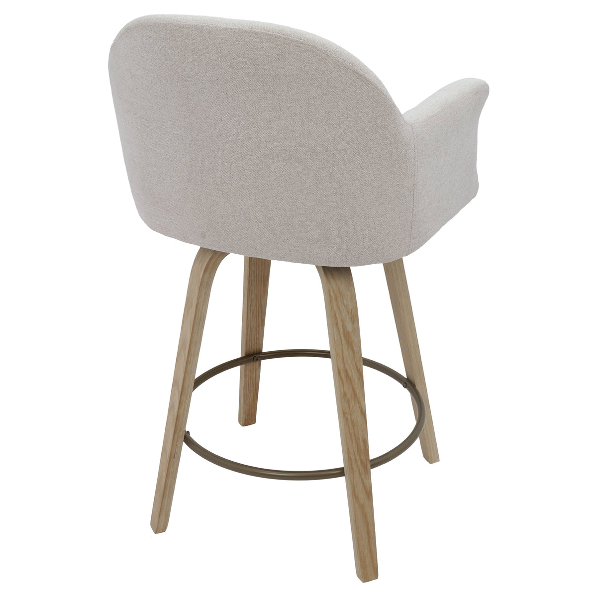 Torra 26" Counter Stool with Swivel, Set of 2 – Oat and Washed Oak – 3