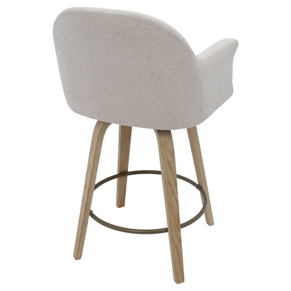 Torra 26" Counter Stool with Swivel, Set of 2 – Oat and Washed Oak – 3