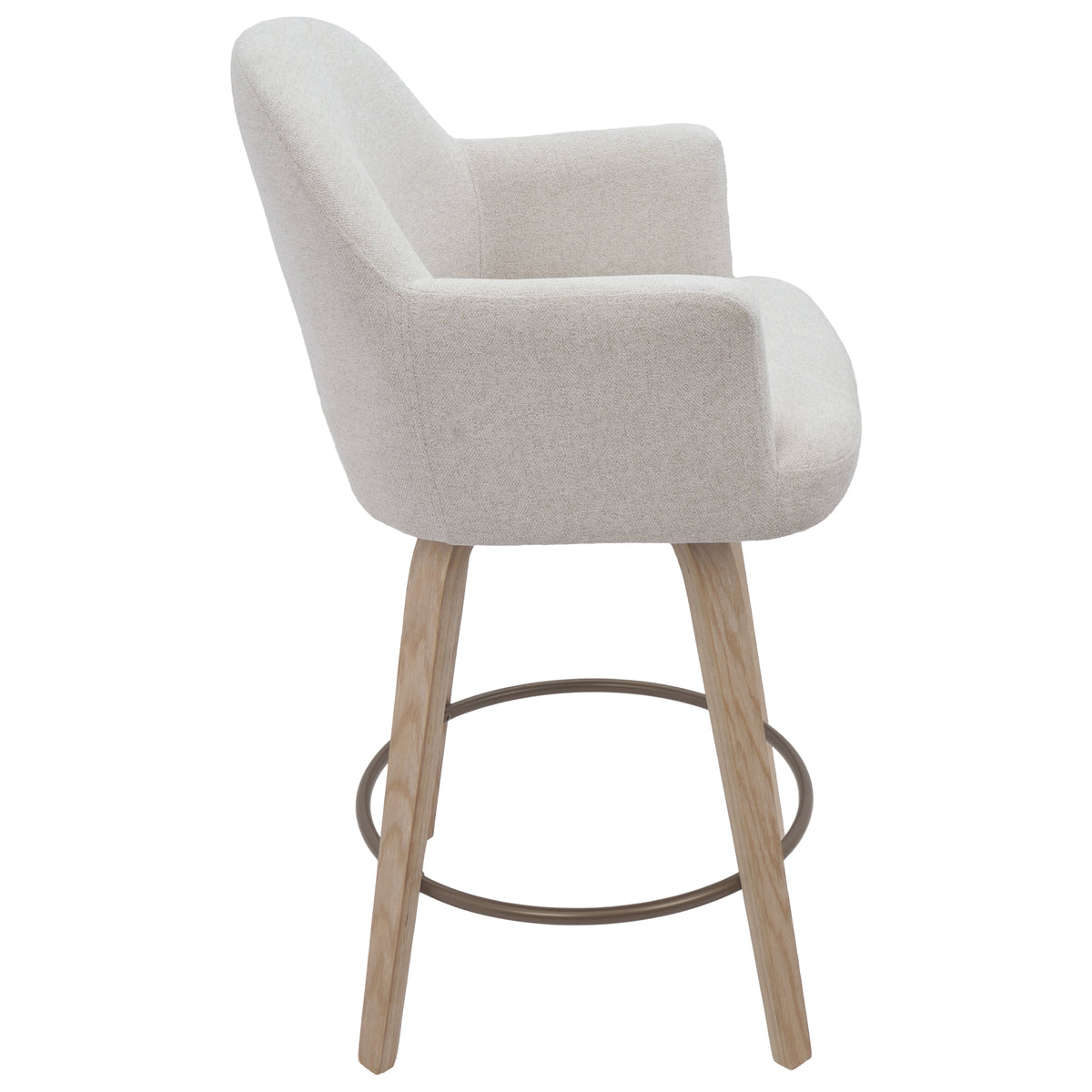 Torra 26" Counter Stool with Swivel, Set of 2 – Oat and Washed Oak – 4