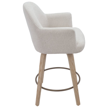 Torra 26" Counter Stool with Swivel, Set of 2 – Oat and Washed Oak – 4