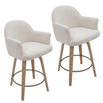 Torra 26" Counter Stool with Swivel, Set of 2 – Oat and Washed Oak – 7