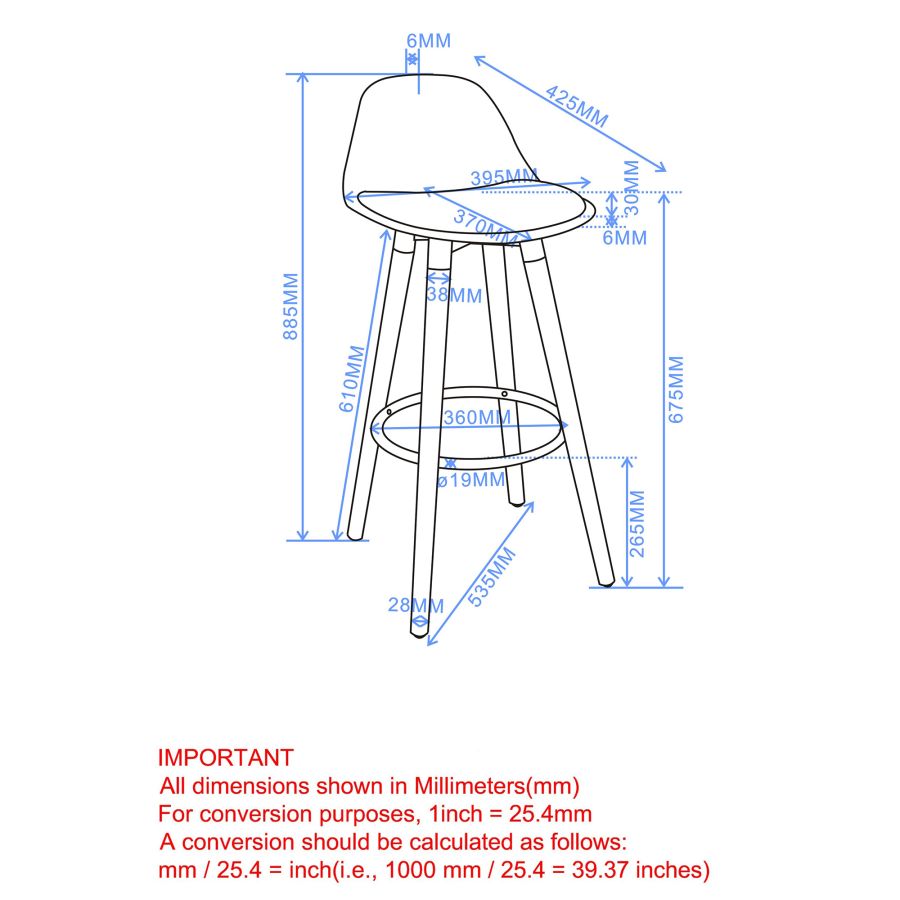 Diablo 26" Counter Stool, set of 2, in Black and Natural