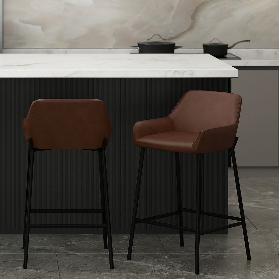 Baily 26" Counter Stool, set of 2, in Brown and Black
