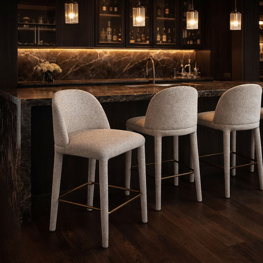 Kiara 26" Counter Stool, Set of 2 in Beige