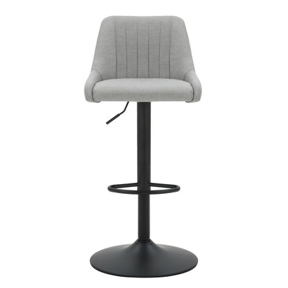 Kron Adjustable Height Air-Lift Swivel Stool, set of 2, in Grey Fabric