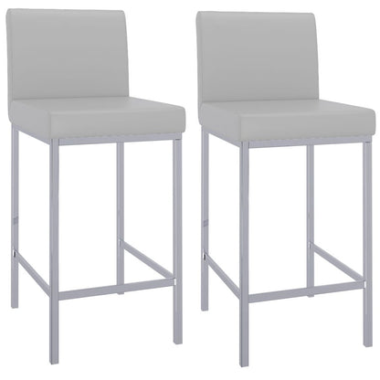Porto 26" Counter Stool, set of 2, in Grey and Chrome