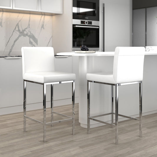 Porto 26" Counter Stool, Set of 2, in Grey and Chrome