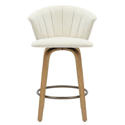 Tula 26" Counter Stool in Beige Fabric and Natural