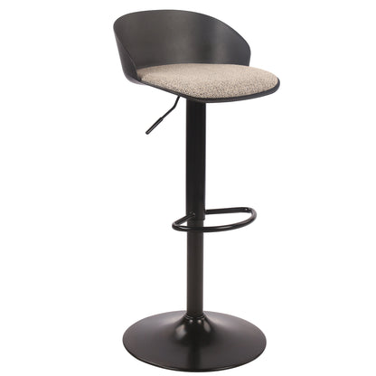 Mabel Adjustable Air-Lift Stool, Set of 2 – Black and Beige – 3