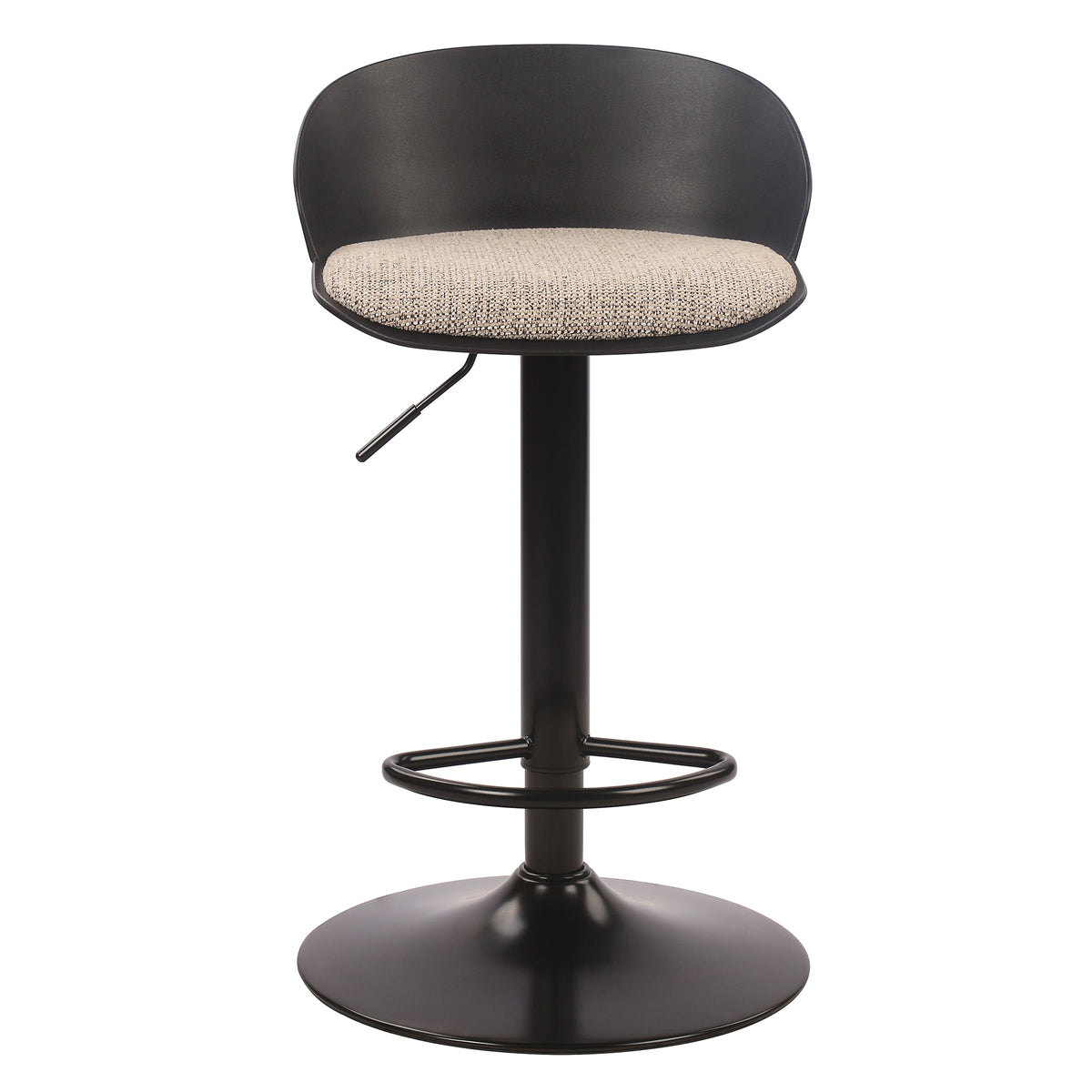 Mabel Adjustable Air-Lift Stool, Set of 2 – Black and Beige – 5