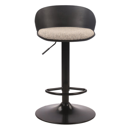 Mabel Adjustable Air-Lift Stool, Set of 2 – Black and Beige – 5