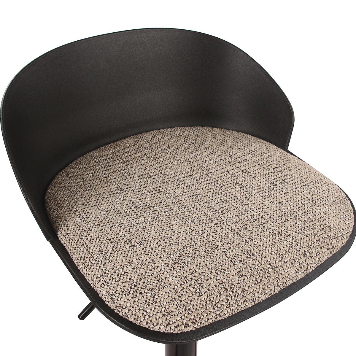 Mabel Adjustable Air-Lift Stool, Set of 2 – Black and Beige – 6