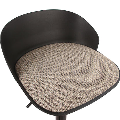 Mabel Adjustable Air-Lift Stool, Set of 2 – Black and Beige – 6