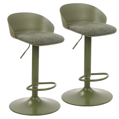 Mabel Adjustable Air-Lift Stool, Set of 2 – Green – 7