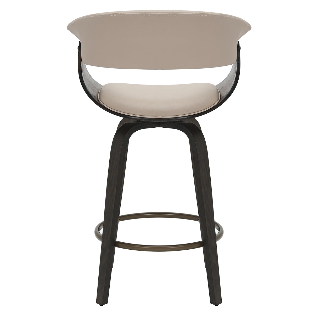 Holt 26" Counter Stool with Swivel, Set of 2 in Mushroom and Walnut