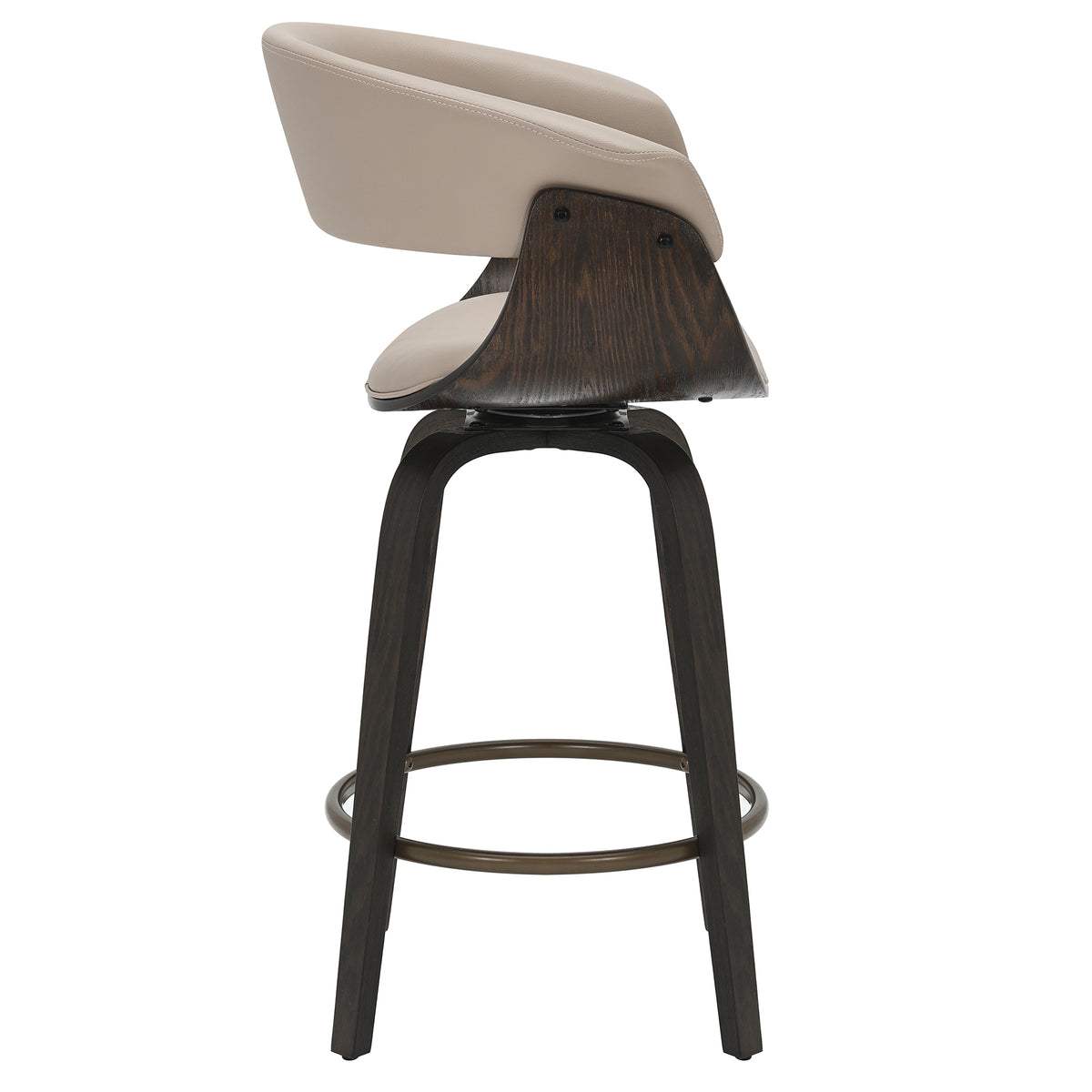 Holt 26" Counter Stool with Swivel, Set of 2 in Mushroom and Walnut