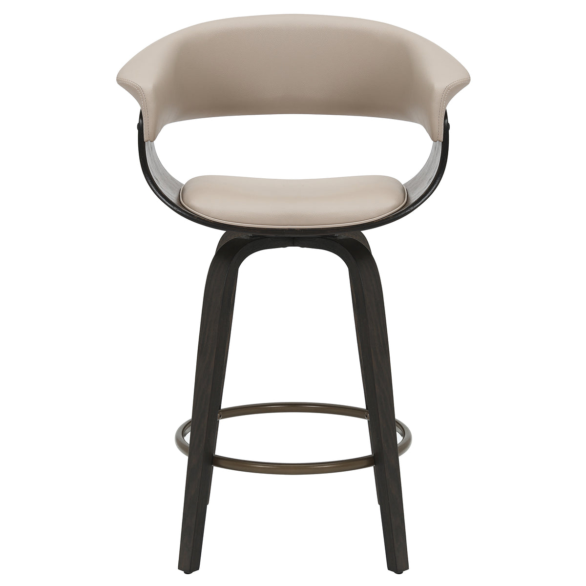 Holt 26" Counter Stool with Swivel, Set of 2 in Mushroom and Walnut