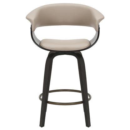 Holt 26" Counter Stool with Swivel, Set of 2 in Mushroom and Walnut