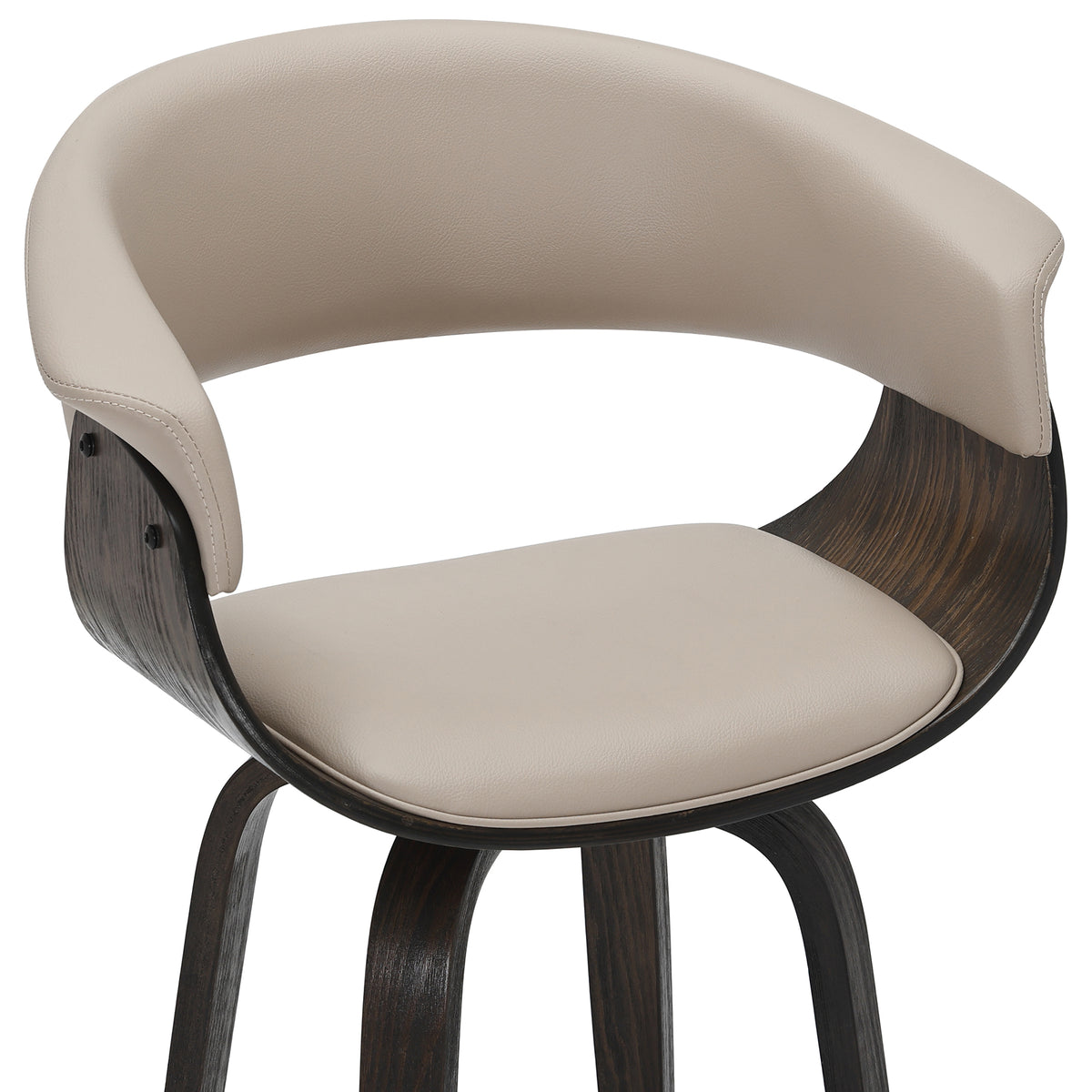 Holt 26" Counter Stool with Swivel, Set of 2 in Mushroom and Walnut
