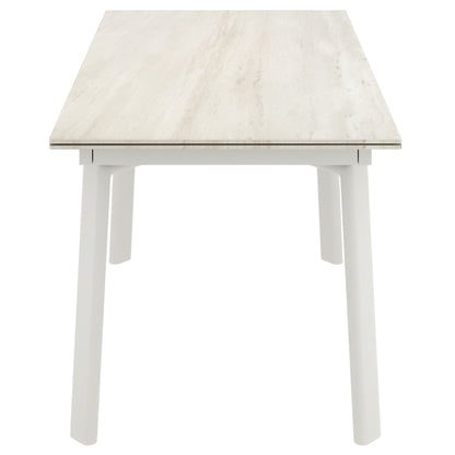 Bellaro and Freya 5pc Dining Set in Travertine/Toffee-Natural