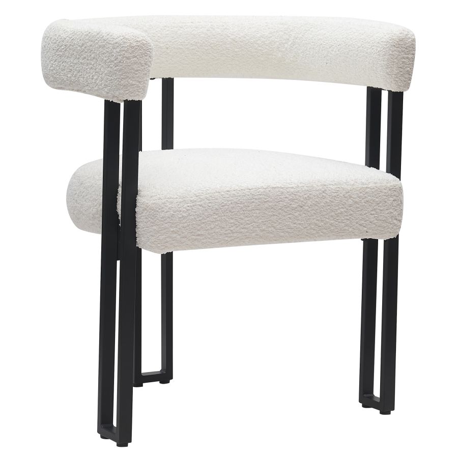 Julius/Scarlet 7pc Dining Set in BlackTable with Ivory Chair