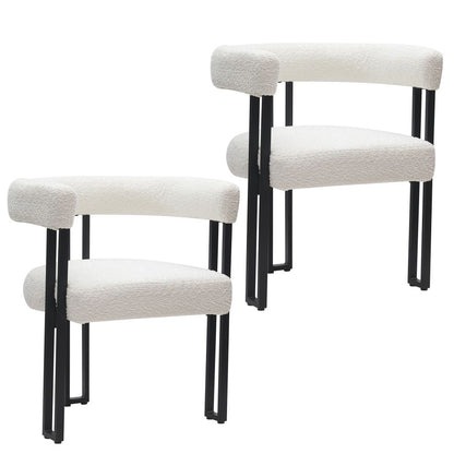 Julius/Scarlet 7pc Dining Set in BlackTable with Ivory Chair