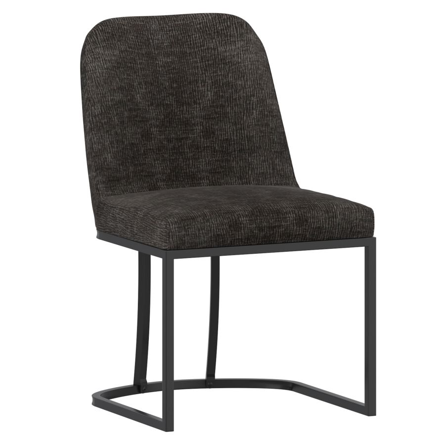 Julius/Dario 7pc Dining Set in White Table with Charcoal Chair