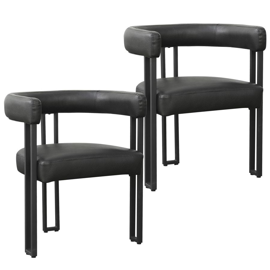 Zax/Scarlet 7pc Dining Set - Grey Table with Black Chair