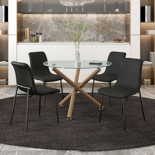Carmilla Dining Chair, Set of 2, in Black and Aged Gold