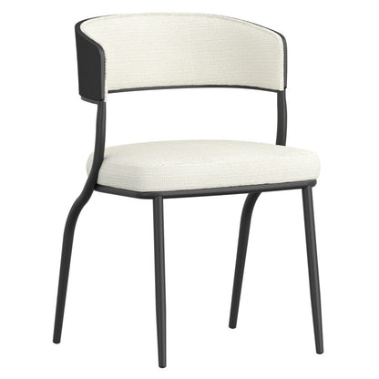 Jilsa/Kazan 5pc Dining Set - Black Table with Ivory & Black Chair