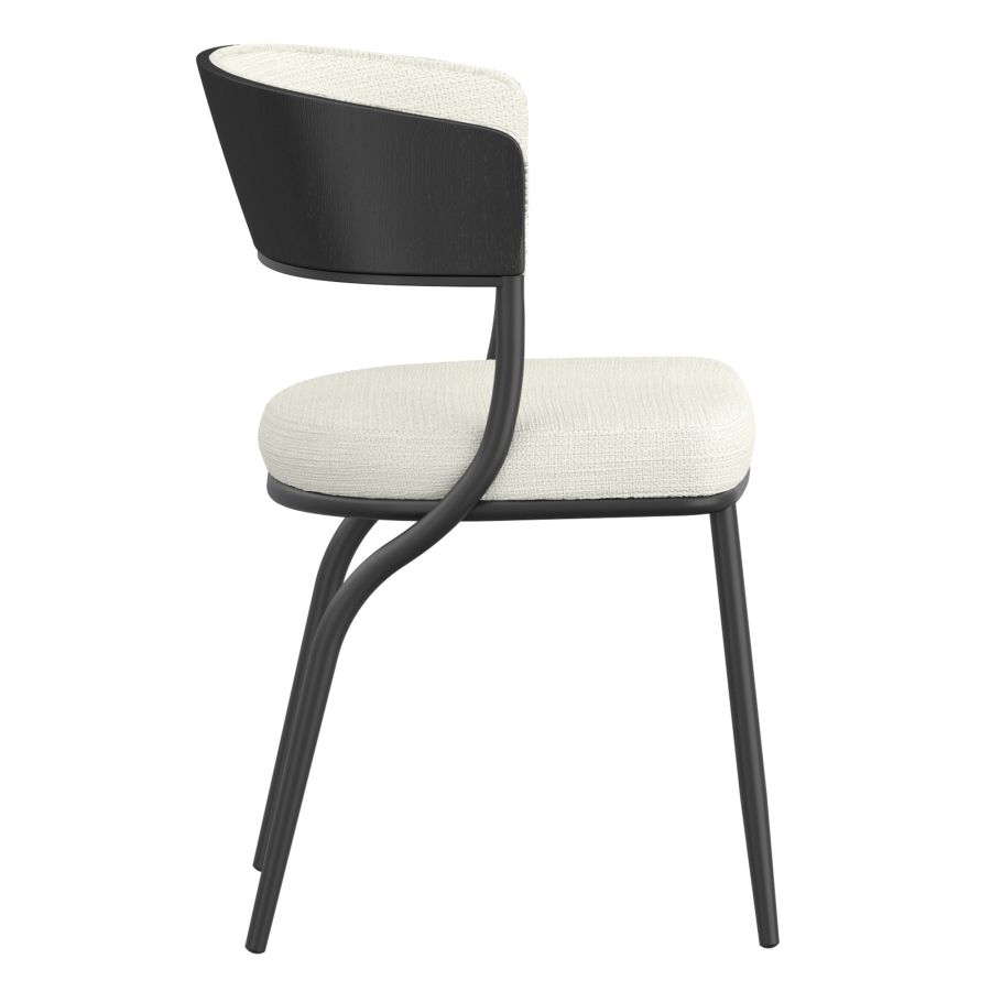 Jilsa/Kazan 5pc Dining Set - Black Table with Ivory & Black Chair