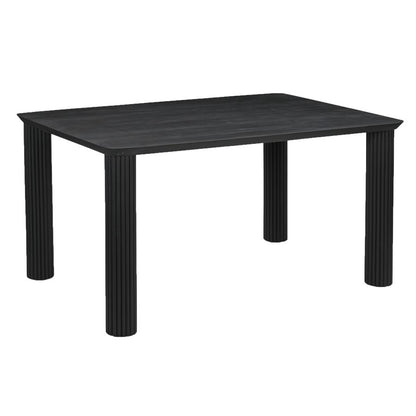 Sangra/Kazan 6pc Dining Set - Black Table and Bench with Dark Beige Chair