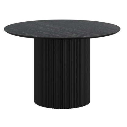 Tovas and Caspian 5pc Dining Set - Black Table and Black/Walnut Chairs