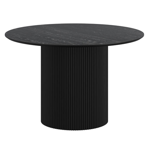 Tovas and Caspian 5pc Dining Set - Black Table and Black/Walnut Chairs