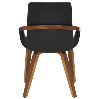 Tovas and Caspian 5pc Dining Set - Black Table and Black/Walnut Chairs