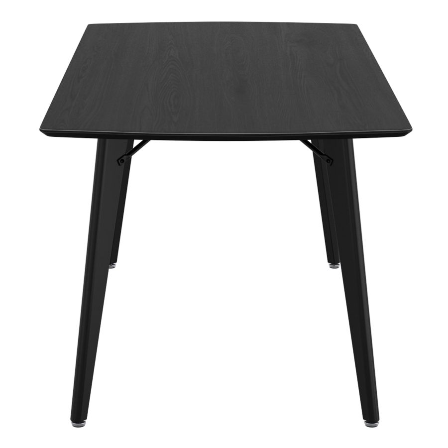 Leon/Kash 5pc Dining Set in Black Table with Saddle Chair