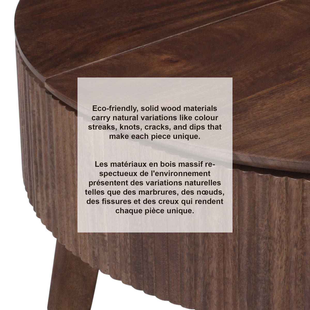 Balark Round Lift-Top Coffee Table in Walnut