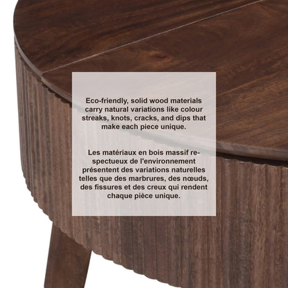 Balark Round Lift-Top Coffee Table in Walnut