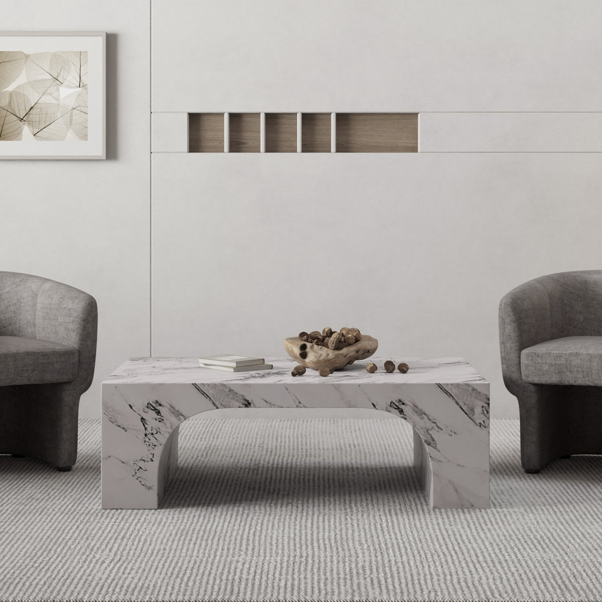 Atticus Rectangular Coffee Table – Bulgari White – 2