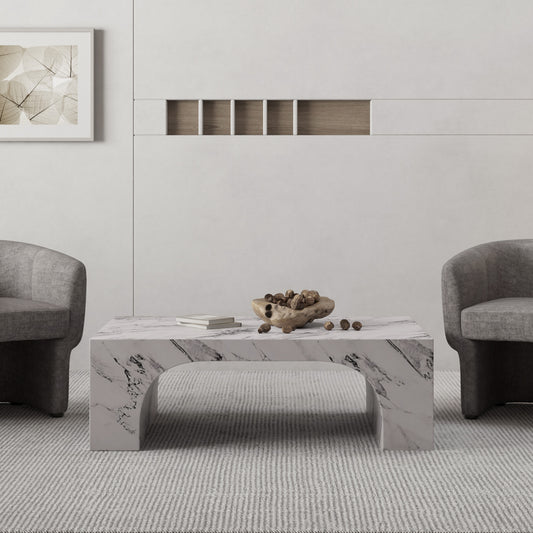 Atticus Rectangular Coffee Table – Bulgari White – 2