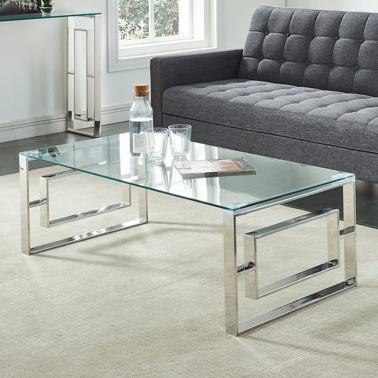 Eros Rectangular Coffee Table – Silver – 2