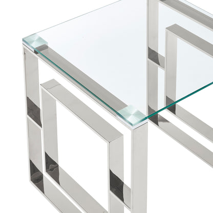 Eros Rectangular Coffee Table – Silver – 5