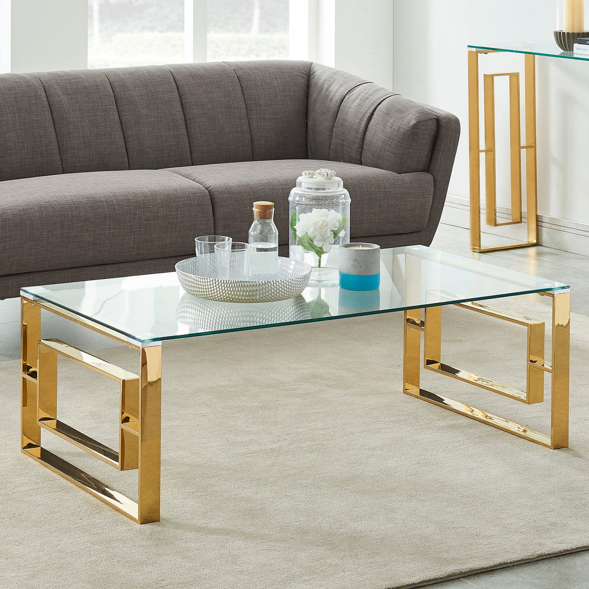 Eros Rectangular Coffee Table – Gold – 2